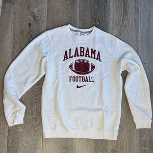 Nike White Crewneck Sweatshirt with Maroon Alabama Football Graphic NWOT 0439